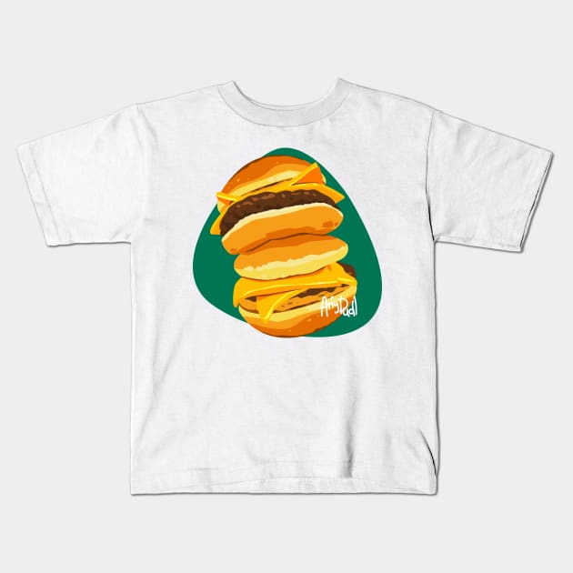 Cheeseburger Kids T-Shirt by Anydudl